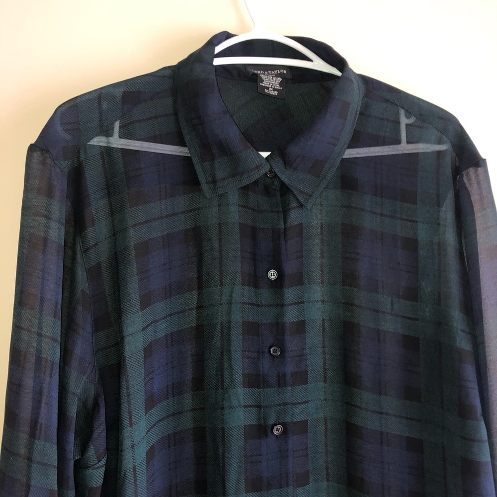 Lord Taylor Women’s Sheer Long Sleeve plus Blouse